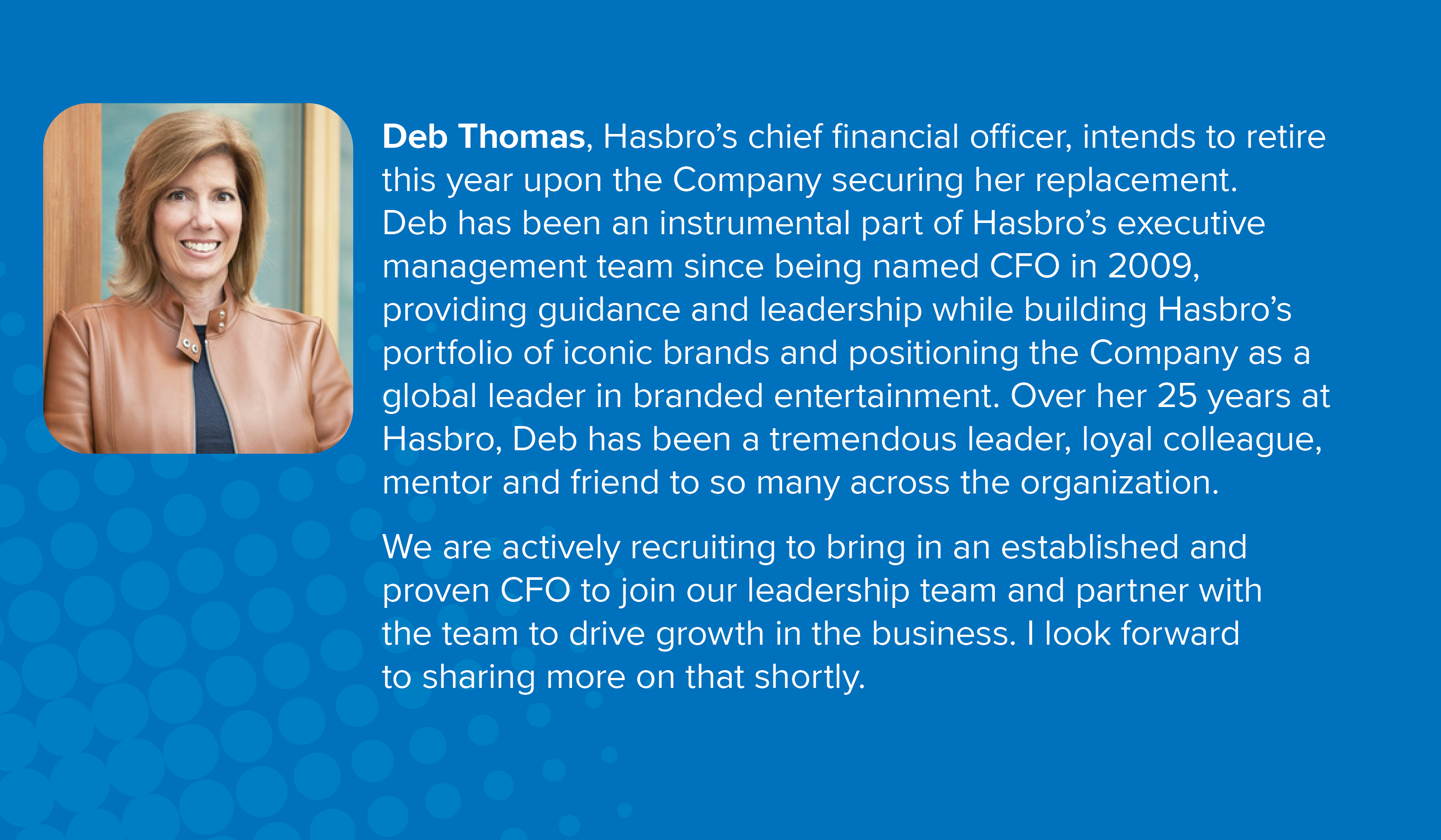 Deb Thomas, CFO